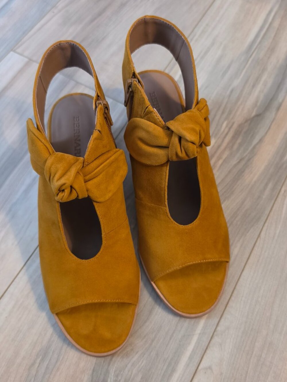 Bernardo Luna Knotted Mustard Yellow Open Toe Sandal